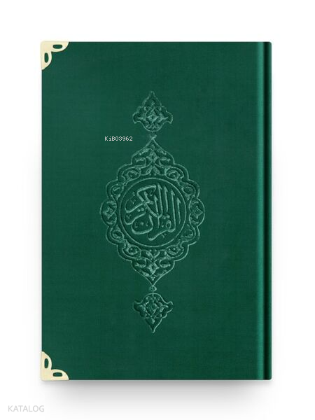 Çanta Boy Kadife Kuran-ı Kerim (Zümrüt Yeşil-Yaldızlı-Mühürlü) - 1